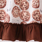 Brown Milk Cookie Print Ruffle Dress