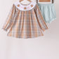 Khaki Turkey Bow Embroidery Bloomer Set