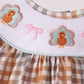 Khaki Turkey Bow Embroidery Pants Set