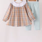Khaki Turkey Bow Embroidery Pants Set