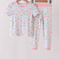Pink bow cherry bamboo pajama set