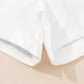 White Solid Color Ribbed Patchwork High Waist Athletic Shorts