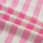 Pink Stripe Collar V Neck Ruffled Short Sleeve Blouse