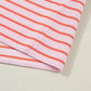 Pink Stripe Textured Knit Sleeveless Casual Sweater Top