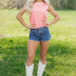 Pink Stripe Textured Knit Sleeveless Casual Sweater Top