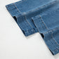 Sail Blue Exposed Stitching Straight Jeans