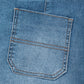 Sail Blue Exposed Stitching Straight Jeans