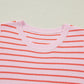 Pink Stripe Textured Knit Sleeveless Casual Sweater Top