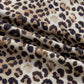 Brown Plus Size Leopard Print Crinkled Colorblock Patchwork V Neck Blouse
