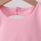 Pink scalloped active skorts set
