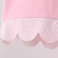 Pink scalloped active skorts set
