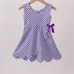 Purple checkered bow active dress