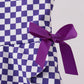 Purple checkered bow active dress