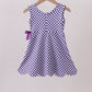 Purple checkered bow active dress