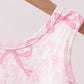 Pink Performance Bow Print Scalloped Dress
