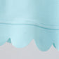 Light blue scalloped zipper shorts set