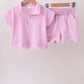 Pink Scalloped Polo Set