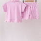 Pink Scalloped Polo Set