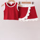 Burgundy Performance Scalloped Skorts Set