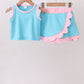 Blue Performance Scalloped Skorts Set