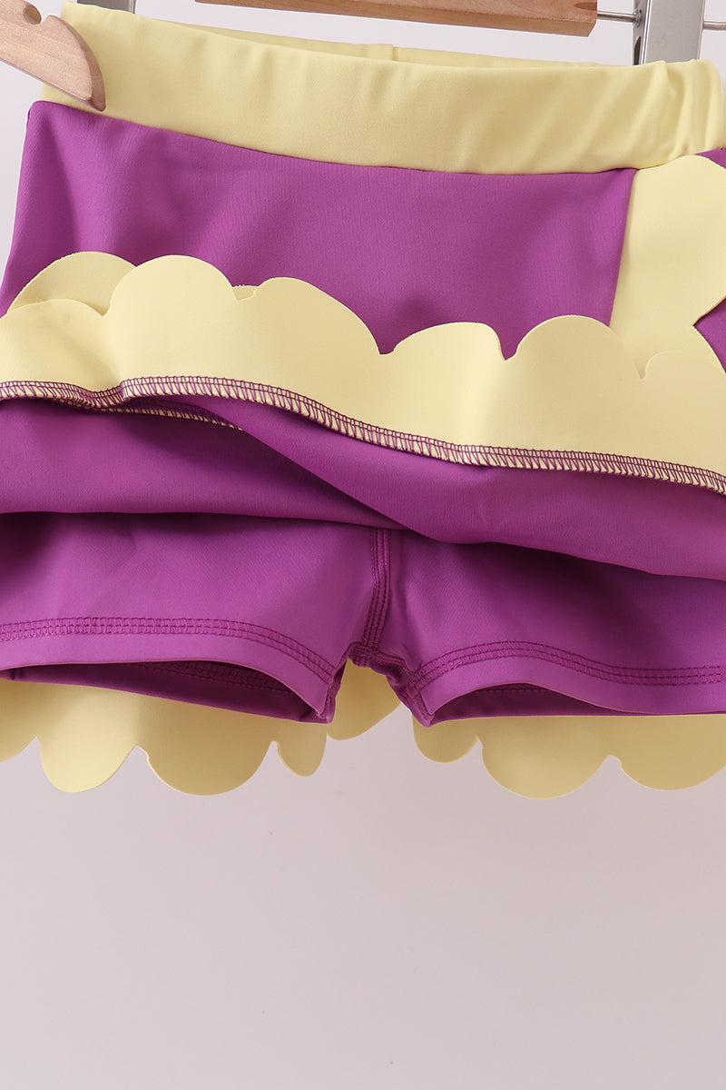 Purple Performance Scalloped Skorts Set