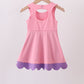Pink scalloped bow active dress