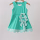 Green scalloped bow active dress