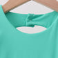 Green scalloped bow active dress