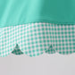 Green scalloped bow active dress