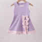 Purple scalloped bow active dress