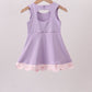 Purple scalloped bow active dress