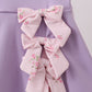 Purple scalloped bow active dress