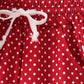 Red polka dot pocket ruffle pants set