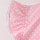 Pink polka dot pocket ruffle pants set