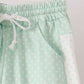 Green polka dot pocket ruffle pants set