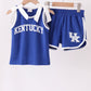 Blue Kentucky active shorts set