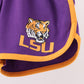 Purple LSU active shorts set
