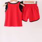 Red Georgia active shorts set