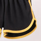 Black bow active shorts set