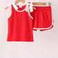 Red active shorts set