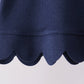 Navy sclloped active pants set