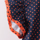Navy Auburn dot pants set