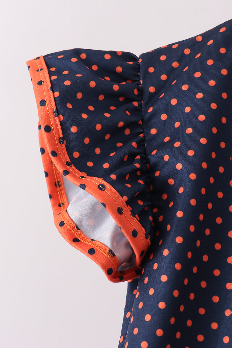 Navy Auburn dot pants set