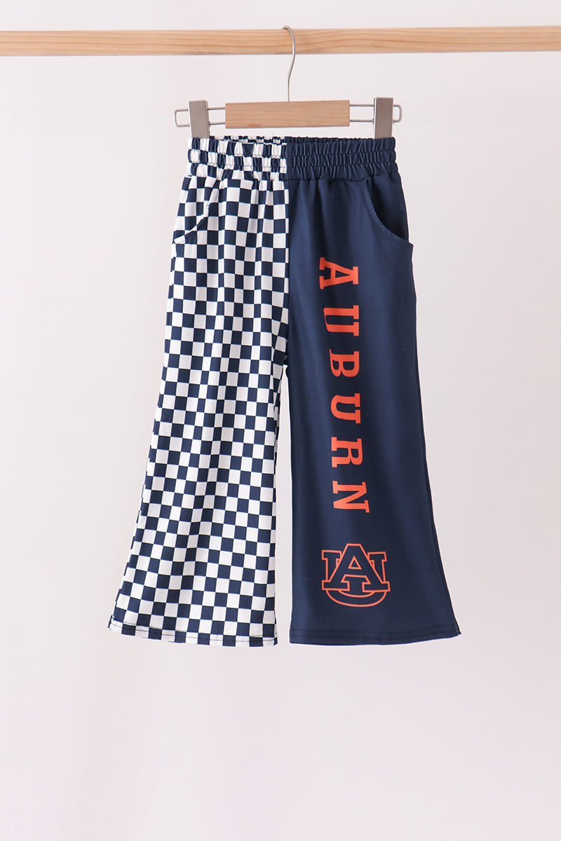 Navy Auburn checkered pants