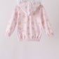 Pink pumpkin print ruffle coat