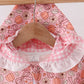 Pink pumpkin floral print ruffle coat