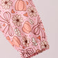 Pink pumpkin floral print ruffle coat