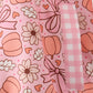 Pink pumpkin floral print ruffle coat