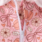 Pink pumpkin floral print ruffle coat