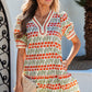 White Tulip Floral Print Cotton Puff Short Sleeve Mini Dress